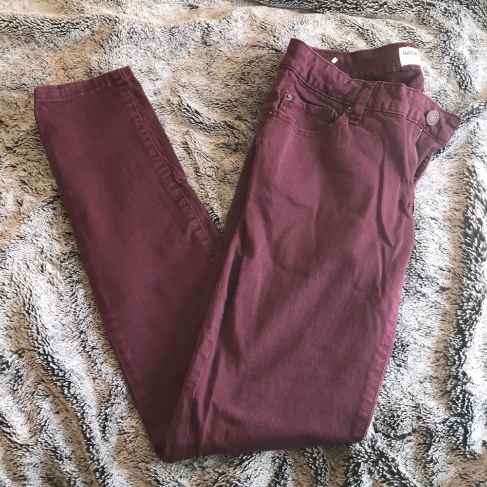 Maroon skinny jeans